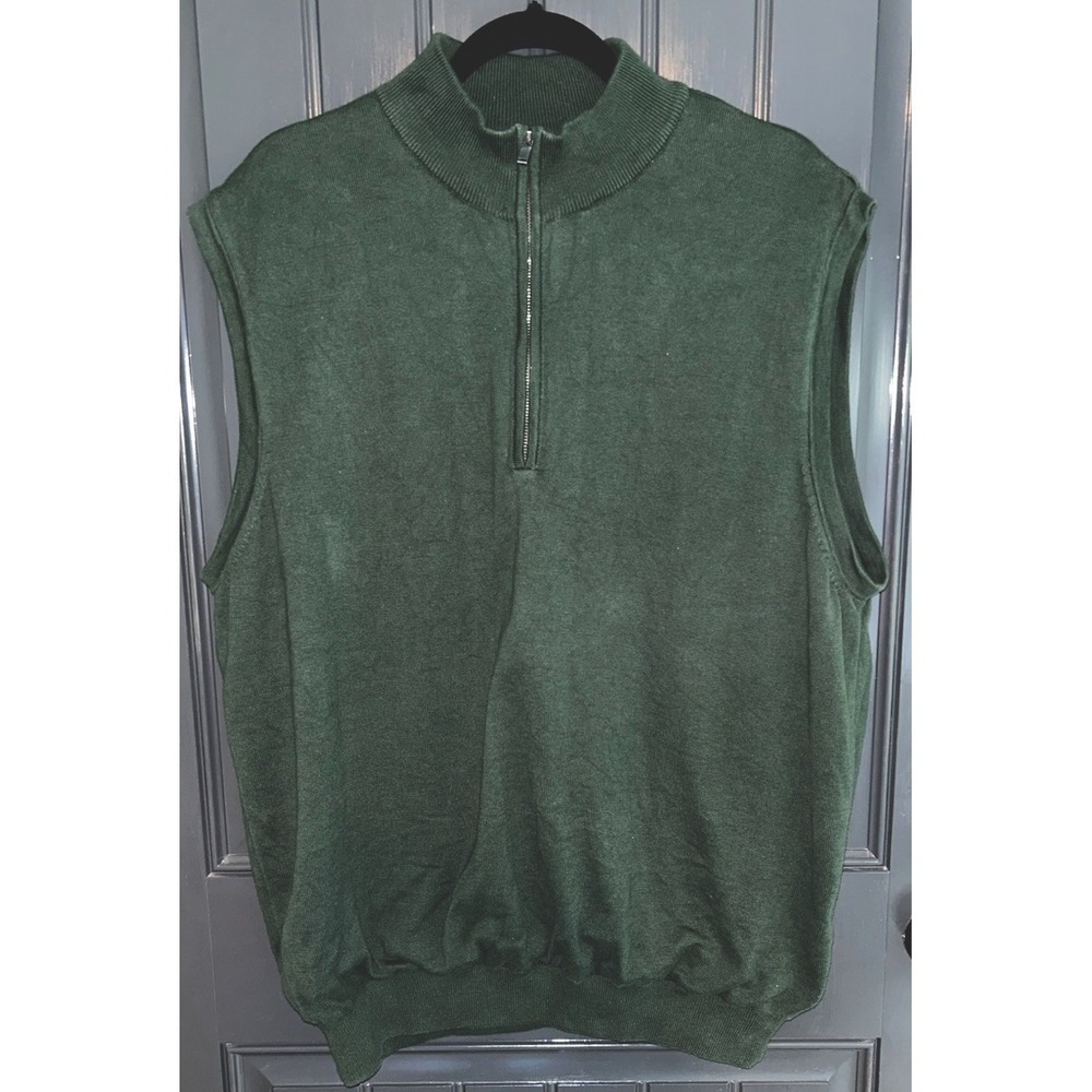 Cutter‎ And Buck Men's Size XL Quarter Zip Pullover HunterGreen Vest CB WindTec